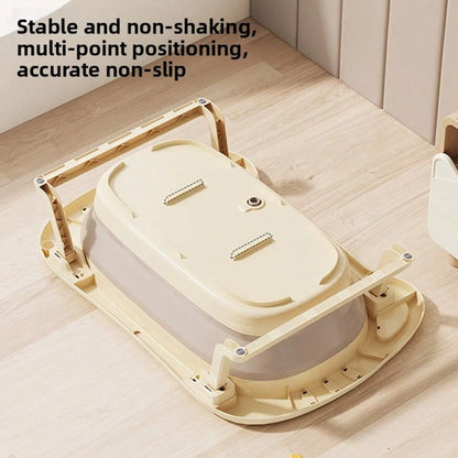 5pc Baby Bath Set With Foldable Bathtub, Thermometer & Soft Cushion, Portable Infant To Toddler Bath Kit With Pail, Scoop & Basin