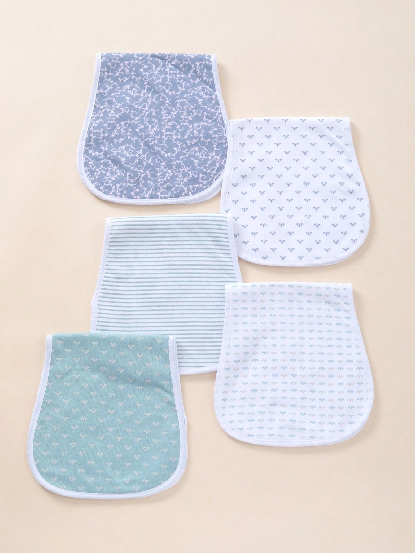 5pcs Baby Anti-Spit Up Burp Cloths, Waterproof Soft Absorbent Suitable For Baby Boys And Girls