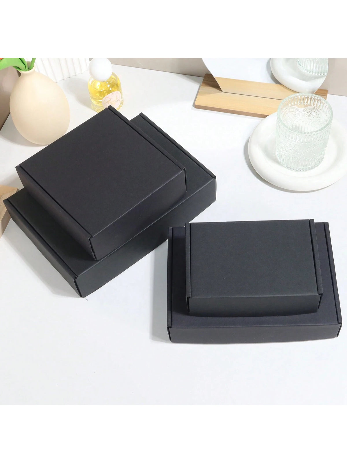 5pcs Black Shipping Boxes, Packaging Materials, Carton Boxes, Corrugated Cardboard Boxes, Postal Paper Boxes, Gift Boxes, Corrugated Paper Boxes, Express Boxes, Packing Boxes Back To School