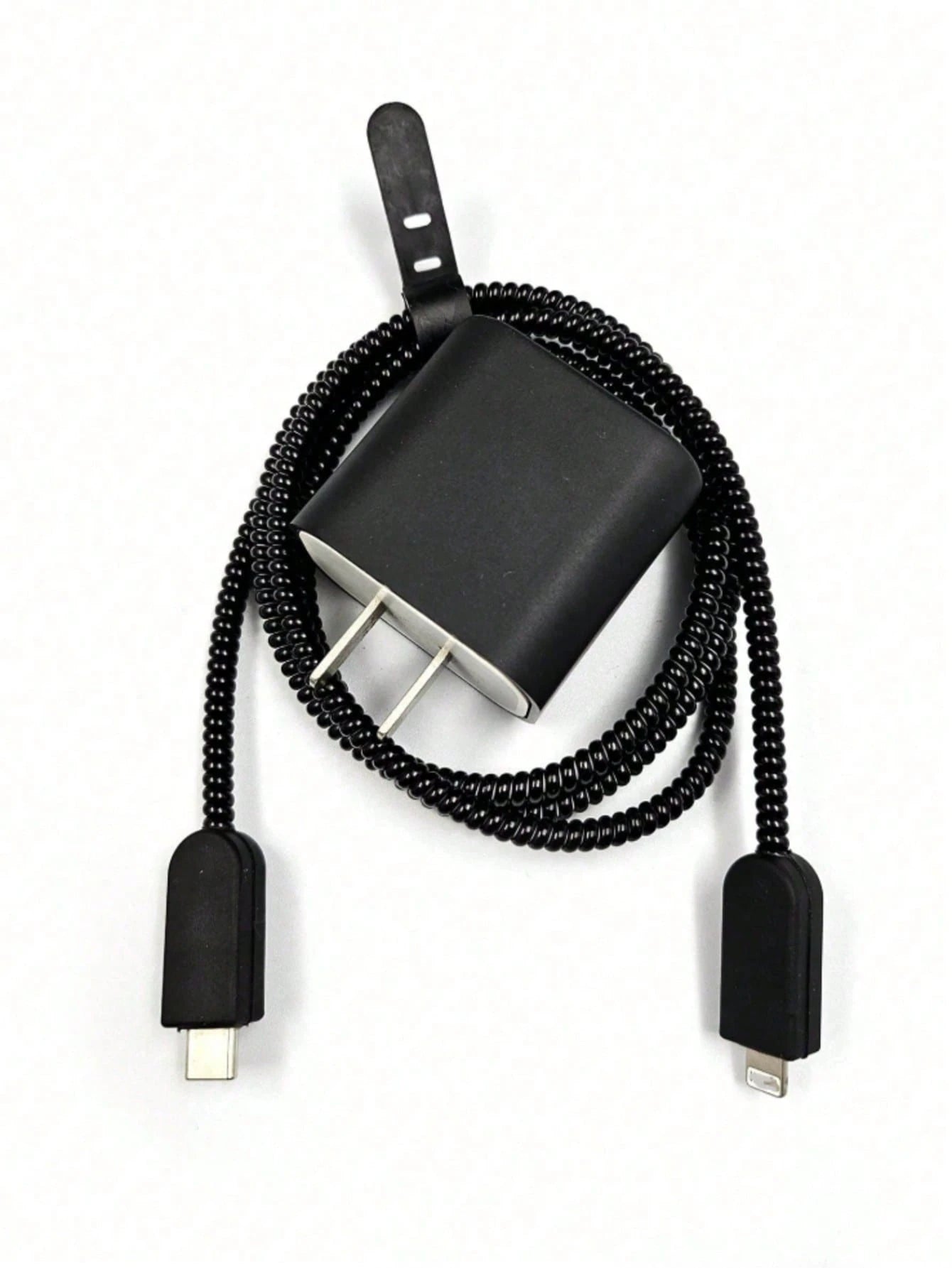 5pcs Black TPU Anti-Drop Charger Protector Case, Cable Winder Compatible With Apple 18W/20W Charger