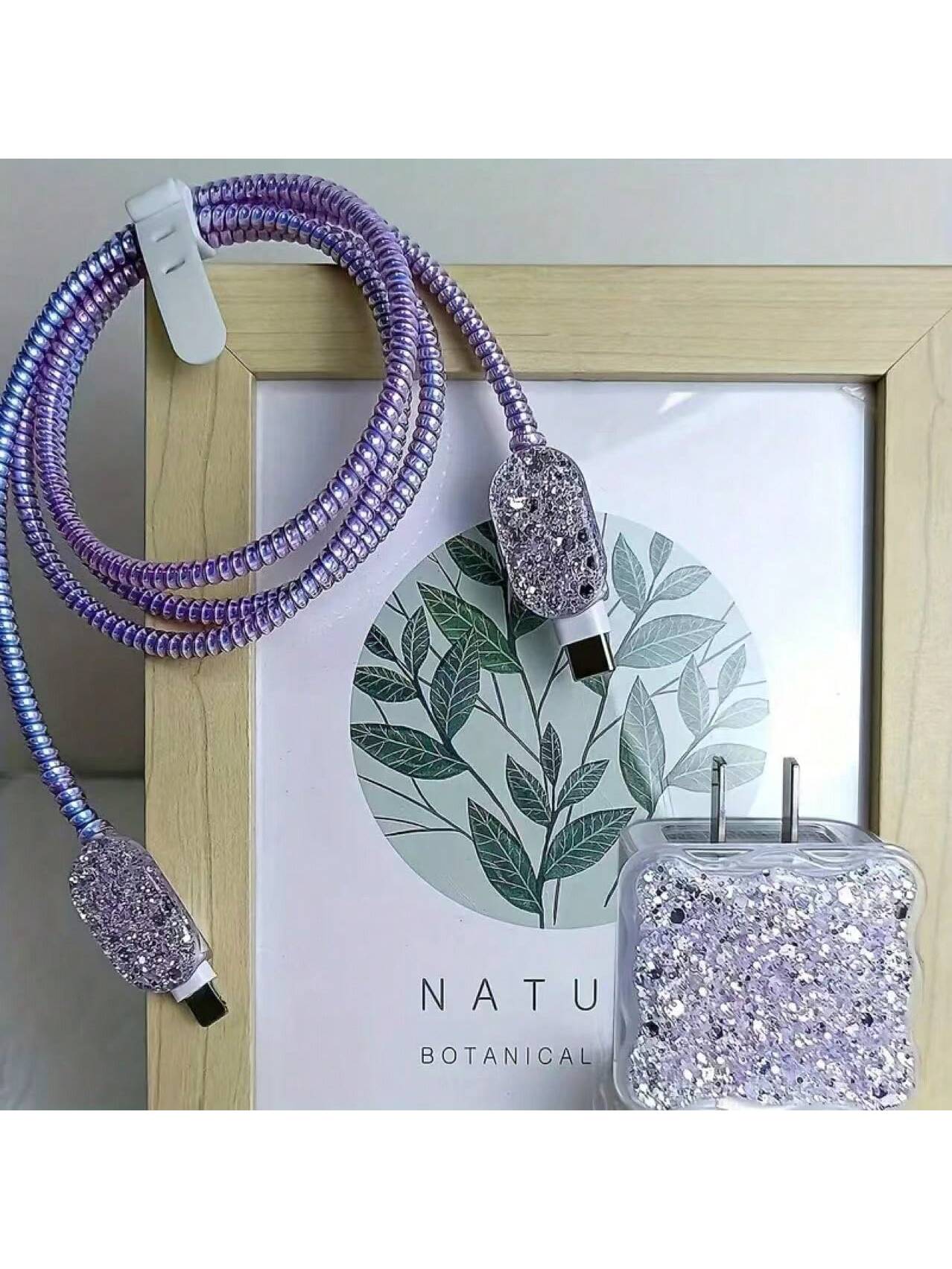 5pcs Glitter TPU Phone Charger Protective Covers, Compatible With 18/20W Apple Chargers, Great Gift Choice