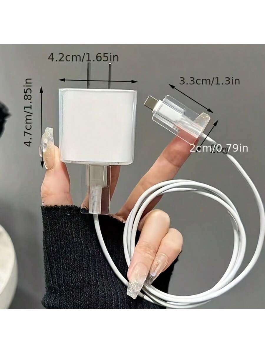 5pcs Glitter TPU Phone Charger Protective Covers, Compatible With 18/20W Apple Chargers, Great Gift Choice