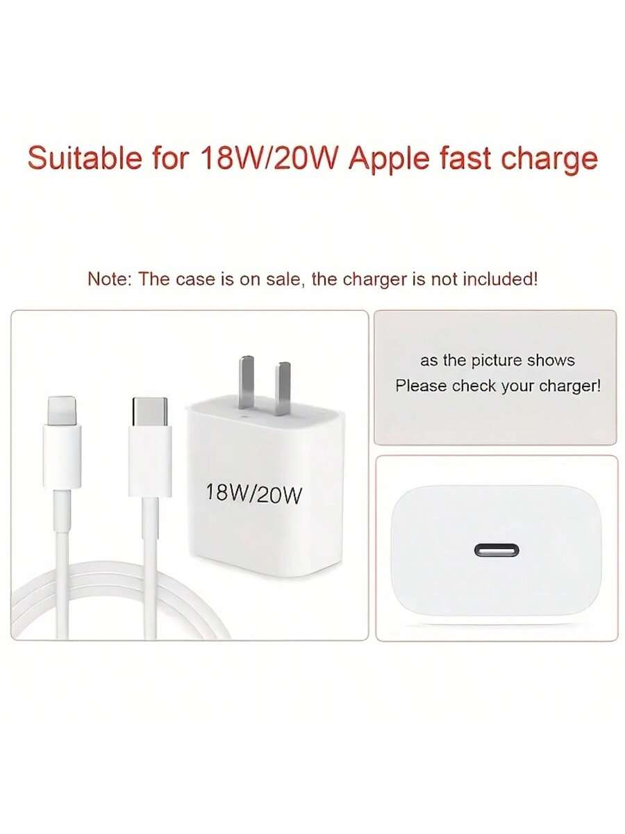 5pcs Glitter TPU Phone Charger Protective Covers, Compatible With 18/20W Apple Chargers, Great Gift Choice