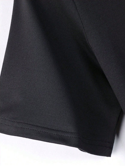 5pcs Men's Summer Regular Fit Short Sleeve T-Shirts, Solid Color Basic Style, Fashion Casual Sports Outdoor Wear, Thin Fabric, Suitable For Running, Basketball, Camping, Gym, Swimming And Beach, Perfe