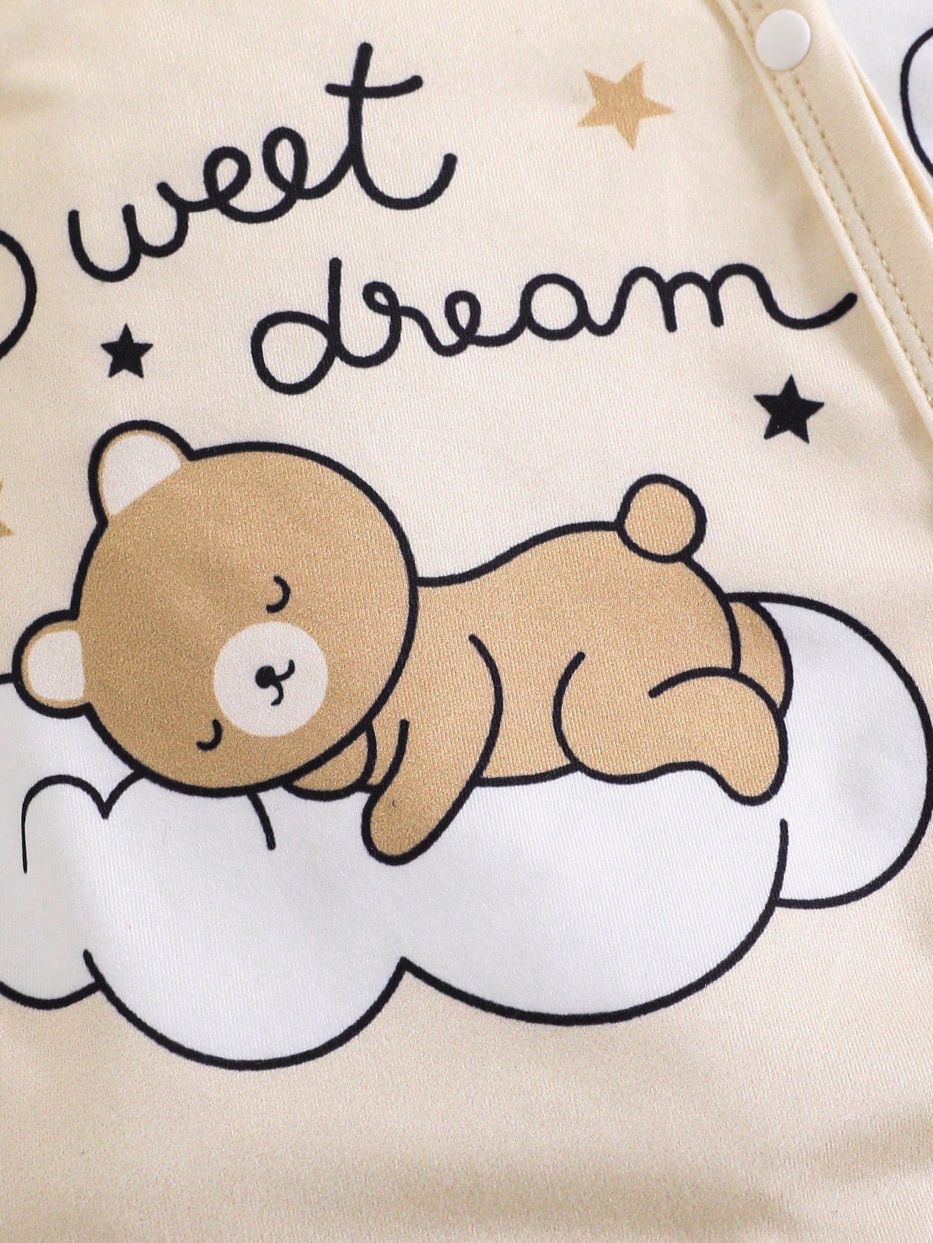 5pcs Newborn Baby Boy Cloud Bear Print Contrast Color Romper + Hat + Gloves + Bib + Cute Outfit Set, Suitable For All Seasons