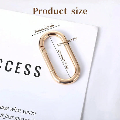 5pcs Oval Carabiners, Metal Spring Keychain, Trigger Snap Hook Keyring, Heavy Duty Oval Dog Tag Clips, Suitable For Bag, Wallet, Keychain Replacement