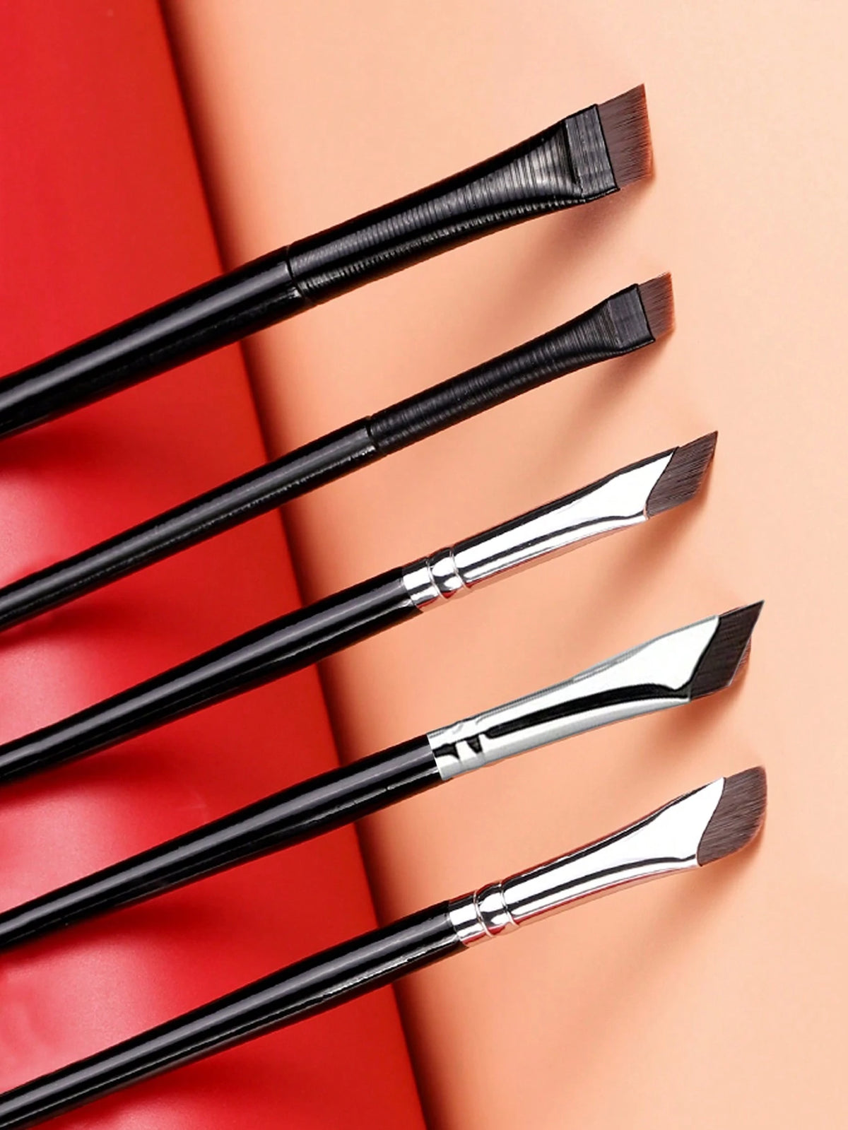 5pcs Precision Eye Makeup Brushes Including Scythe Shaped Eyeliner Brush, Angled Eyeliner Brush, And Eyebrow Brush For Easy And Beautiful Eye Makeup,Eyebrow Brush,Eyeshadow Brush,Spoolie,Spoolie Brush