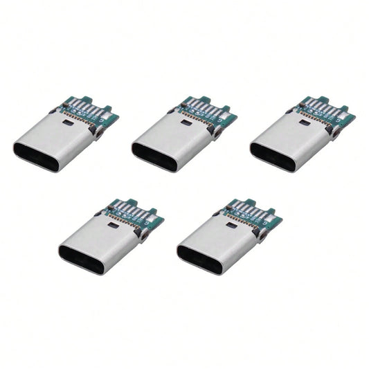 5Pcs USB 3.1 Type-C 24Pin Female Plug Jack PCB USB Connector Board Breakout PCB