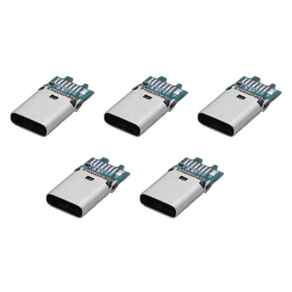 5Pcs USB 3.1 Type-C 24Pin Female Plug Jack PCB USB Connector Board Breakout PCB