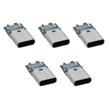 5Pcs USB 3.1 Type-C 24Pin Female Plug Jack PCB USB Connector Board Breakout PCB
