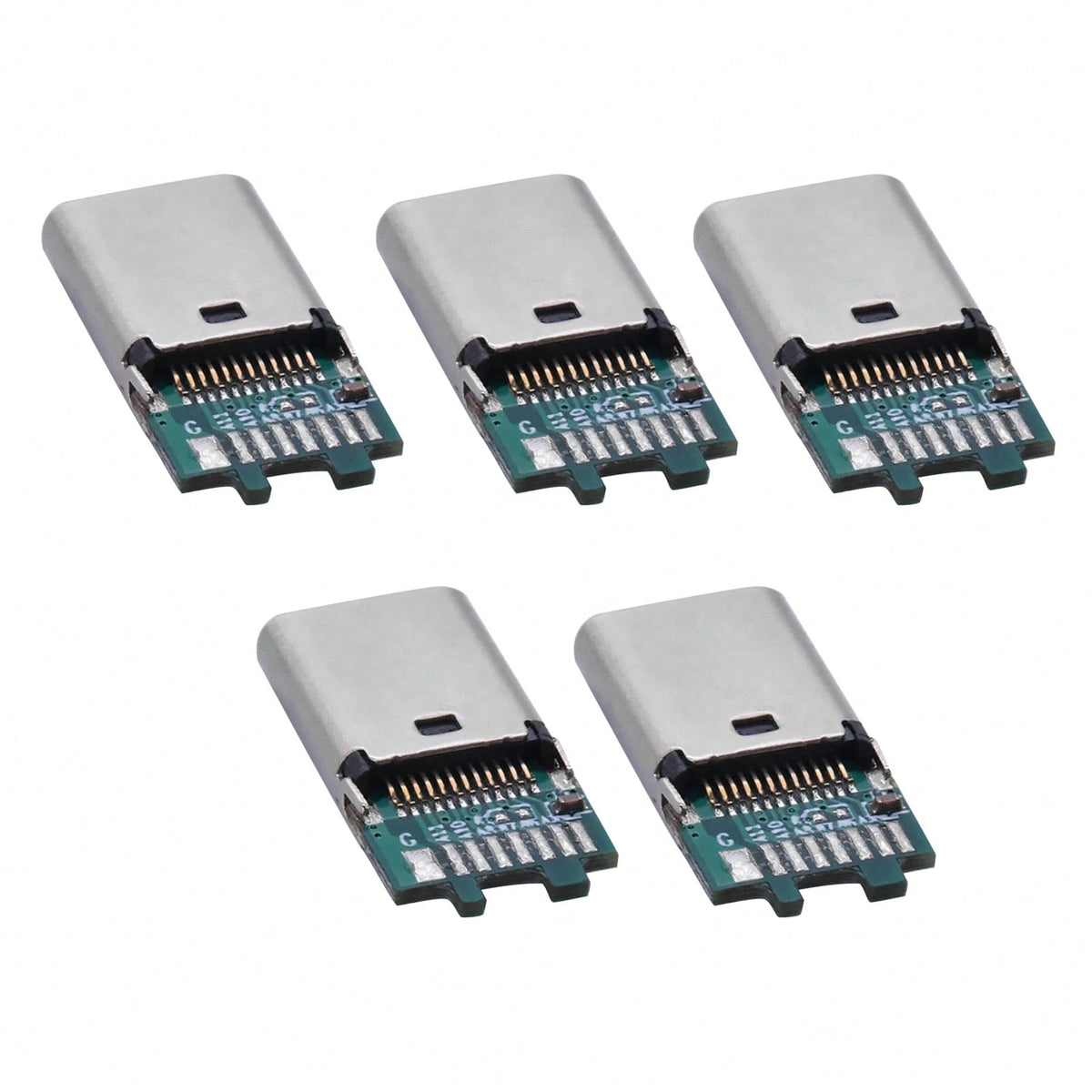 5Pcs USB 3.1 Type-C 24Pin Female Plug Jack PCB USB Connector Board Breakout PCB