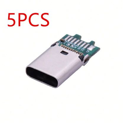5Pcs USB 3.1 Type-C 24Pin Female Plug Jack PCB USB Connector Board Breakout PCB