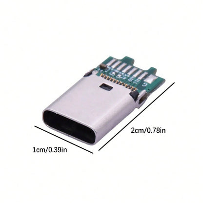 5Pcs USB 3.1 Type-C 24Pin Female Plug Jack PCB USB Connector Board Breakout PCB