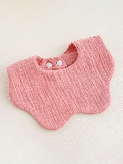 6-Layer Solid Color Flower Petal Baby Bib, Newborn Infant Saliva Towel, Class A Baby Bibs