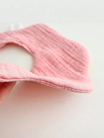 6-Layer Solid Color Flower Petal Baby Bib, Newborn Infant Saliva Towel, Class A Baby Bibs