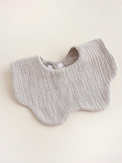 6-Layer Solid Color Flower Petal Baby Bib, Newborn Infant Saliva Towel, Class A Baby Bibs
