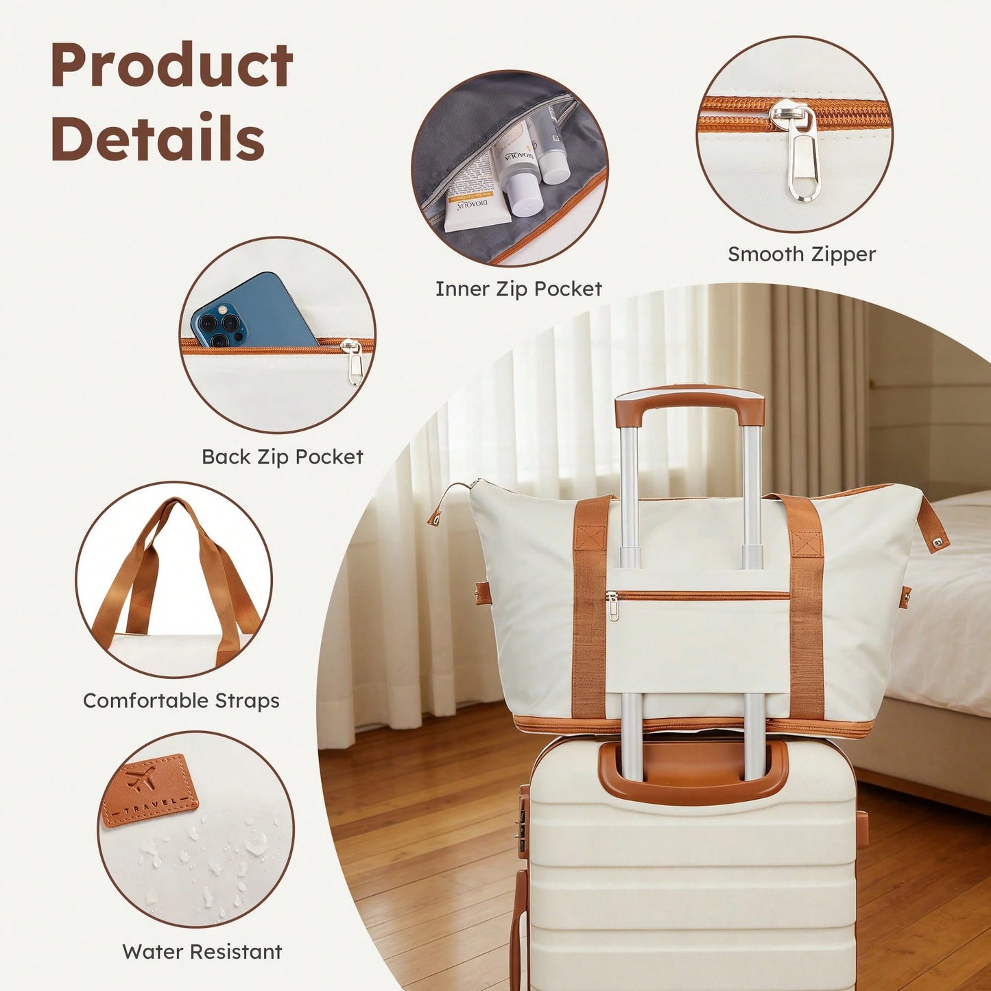 6-Piece Luggage Set, 16/20/24/28 Inch Suitcases,ABS Hardside Spinner Carry On Suitcase + 2 Travel Bags For Family Vacations,Back To School