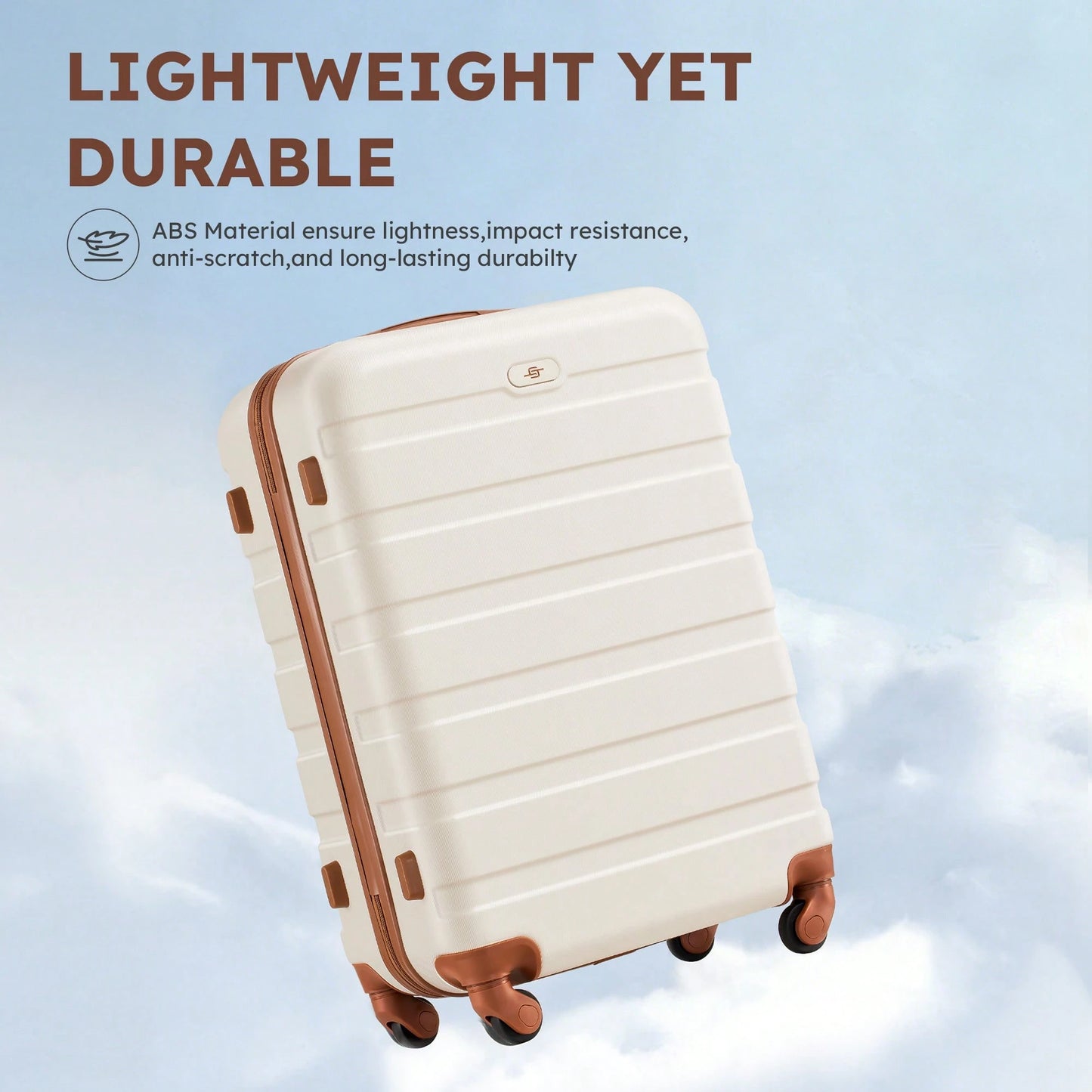 6-Piece Luggage Set, 16/20/24/28 Inch Suitcases,ABS Hardside Spinner Carry On Suitcase + 2 Travel Bags For Family Vacations,Back To School