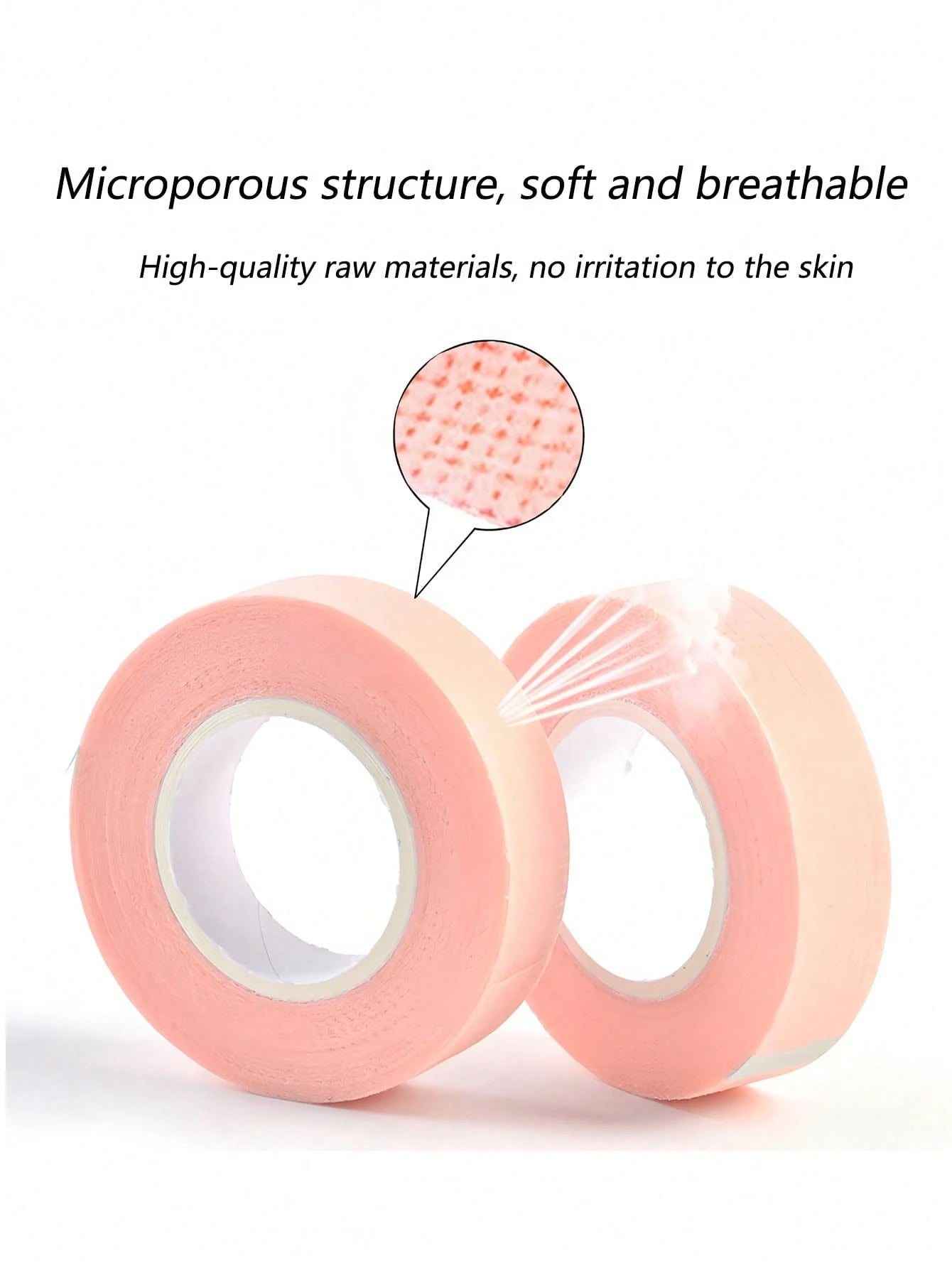 6 Rolls Breathable Eyelash Tape- Suitable For Eyelash Extensions| Microporous Fabric Tape And Non-Woven Makeup Tools| Multi-Purpose Self-Adhesive Tape| Pink Eyelash Tape| Eyelash Extension, Eyesh