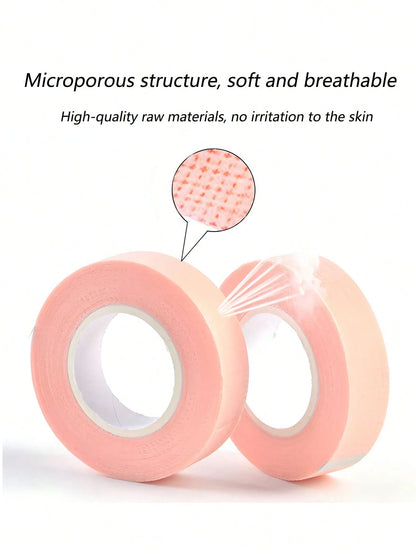 6 Rolls Breathable Eyelash Tape- Suitable For Eyelash Extensions| Microporous Fabric Tape And Non-Woven Makeup Tools| Multi-Purpose Self-Adhesive Tape| Pink Eyelash Tape| Eyelash Extension, Eyesh