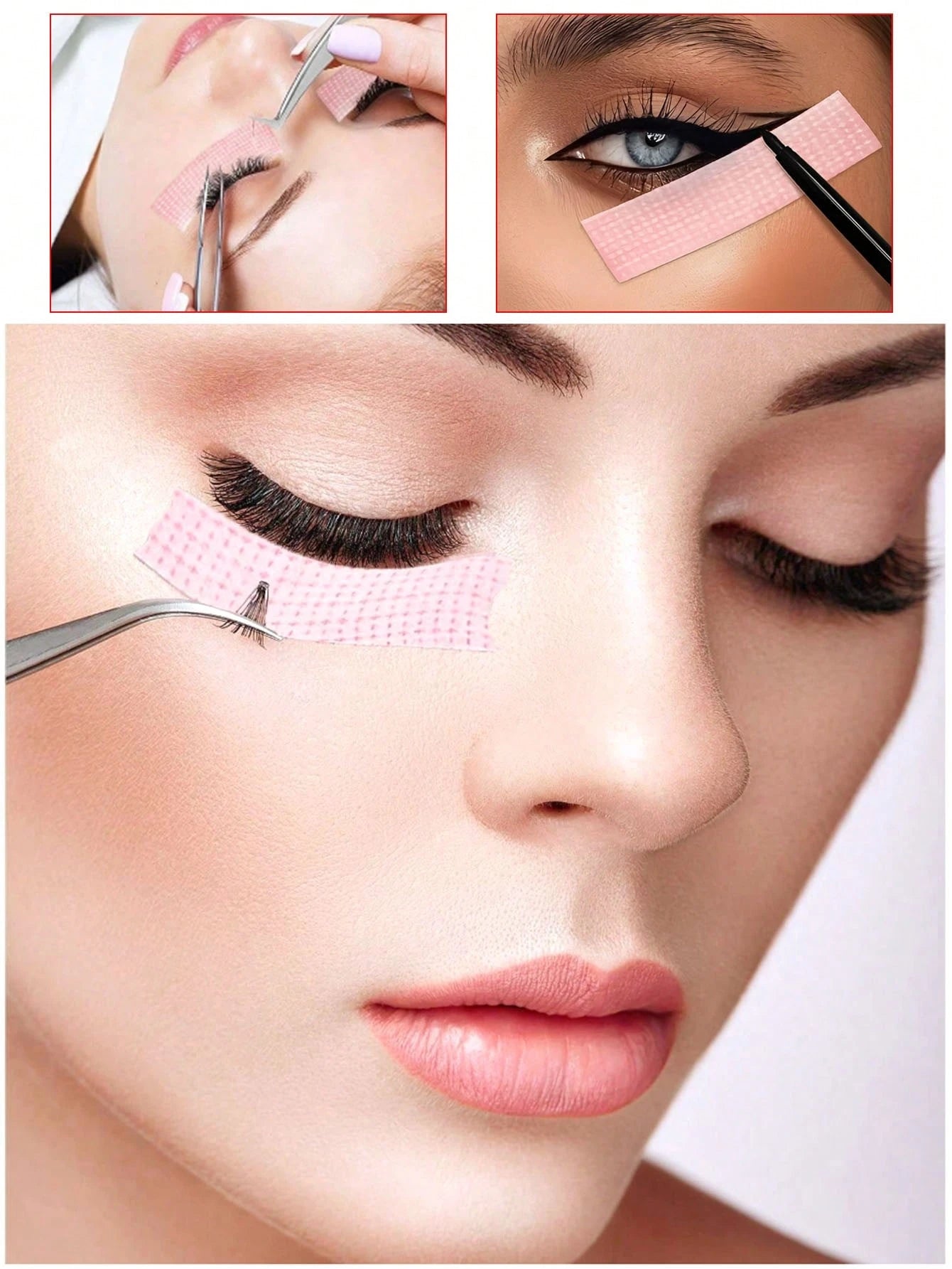 6 Rolls Breathable Eyelash Tape- Suitable For Eyelash Extensions| Microporous Fabric Tape And Non-Woven Makeup Tools| Multi-Purpose Self-Adhesive Tape| Pink Eyelash Tape| Eyelash Extension, Eyesh