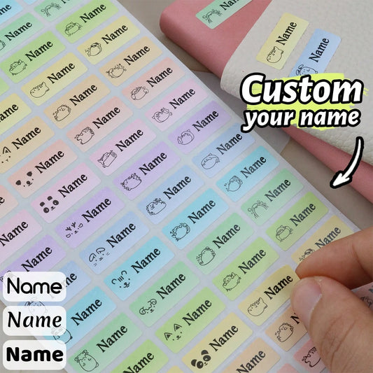 60-500Pcs Custom Color Shiny Name Tag Stickers, Personalized Stickers, Name Stickers, Customized Stickers, Customizable Birthday Gifts,Custom Stickers