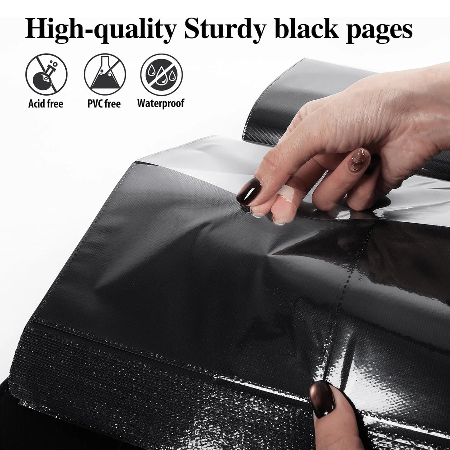 600 Pockets Photo Album For 4x6 Pictures Black Inner Page Button Grain Leather Cover Of Large Capacity Pictures Album Book Birthday Christmas Wedding Anniversary Memory (Black)