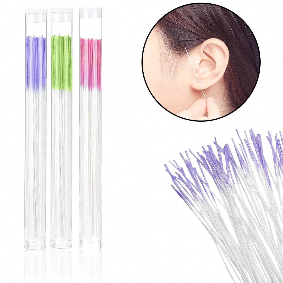 60pcs/120pcs Ear Piercing Cleaning Kit, Odor Removal, Ear Care Set, Disposable Piercing Thread, Post-Piercing Care Cleaning Thread, Ear Piercing Care Cleaning Tools, Unisex