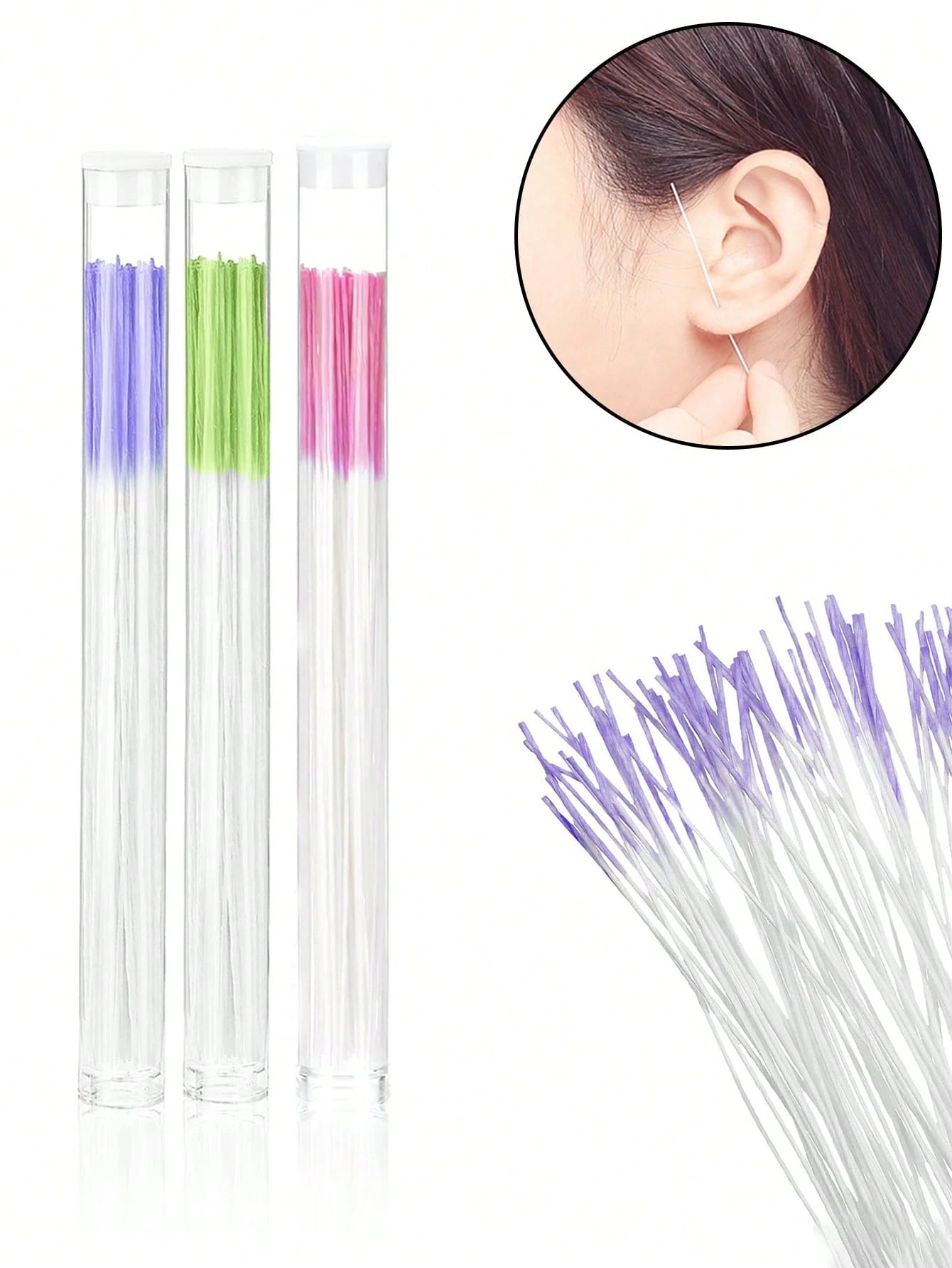 60pcs/120pcs Ear Piercing Cleaning Kit, Odor Removal, Ear Care Set, Disposable Piercing Thread, Post-Piercing Care Cleaning Thread, Ear Piercing Care Cleaning Tools, Unisex