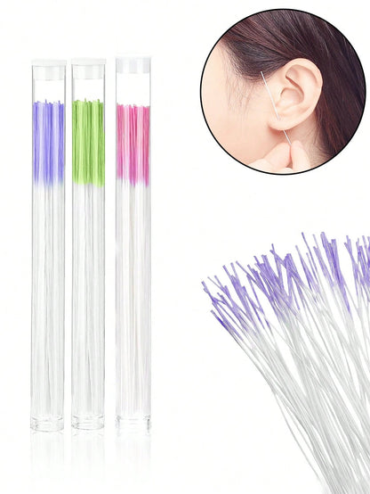60pcs/120pcs Ear Piercing Cleaning Kit, Odor Removal, Ear Care Set, Disposable Piercing Thread, Post-Piercing Care Cleaning Thread, Ear Piercing Care Cleaning Tools, Unisex