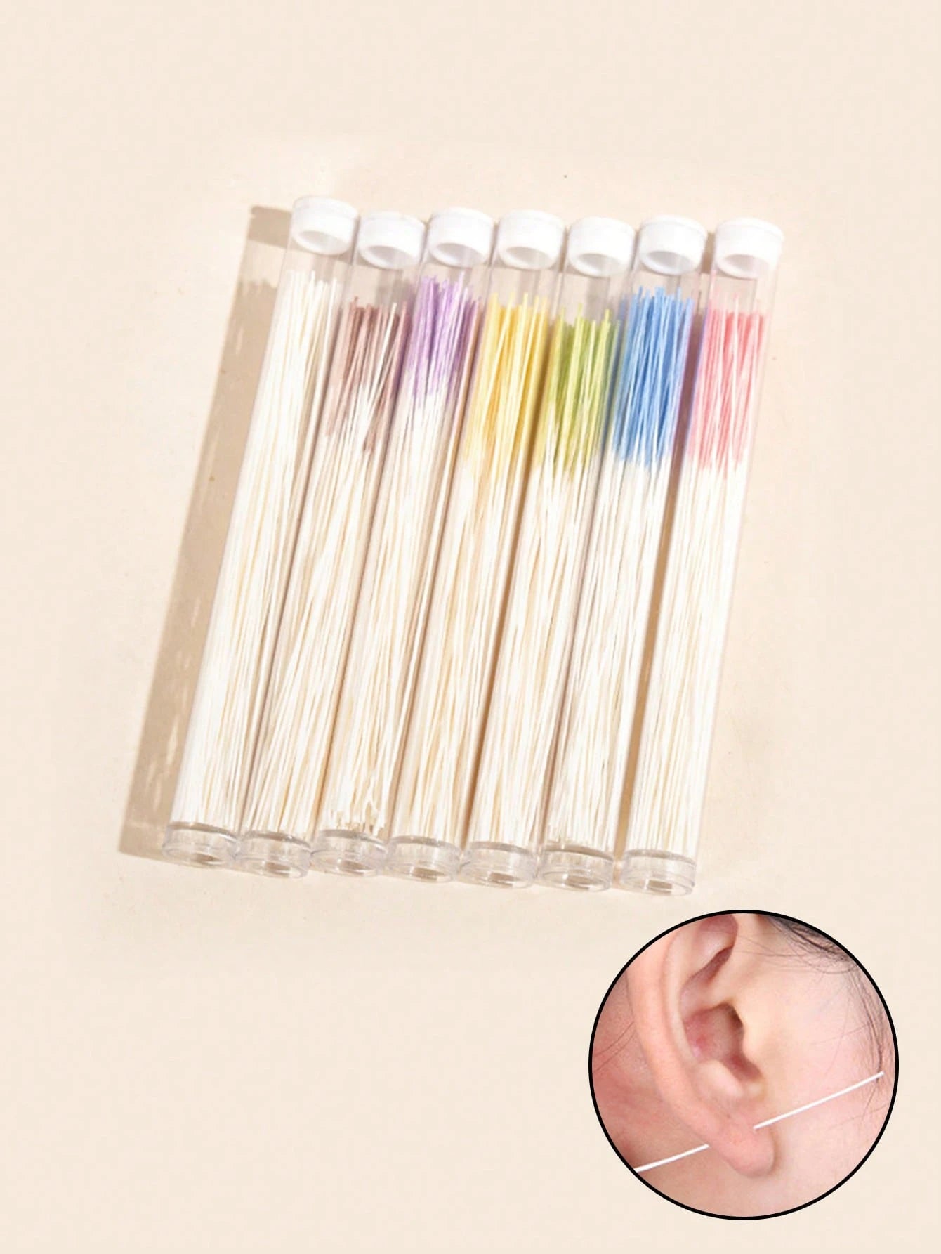 60pcs/120pcs Ear Piercing Cleaning Kit, Odor Removal, Ear Care Set, Disposable Piercing Thread, Post-Piercing Care Cleaning Thread, Ear Piercing Care Cleaning Tools, Unisex