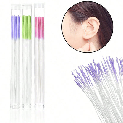 60pcs/120pcs Ear Piercing Cleaning Kit, Odor Removal, Ear Care Set, Disposable Piercing Thread, Post-Piercing Care Cleaning Thread, Ear Piercing Care Cleaning Tools, Unisex