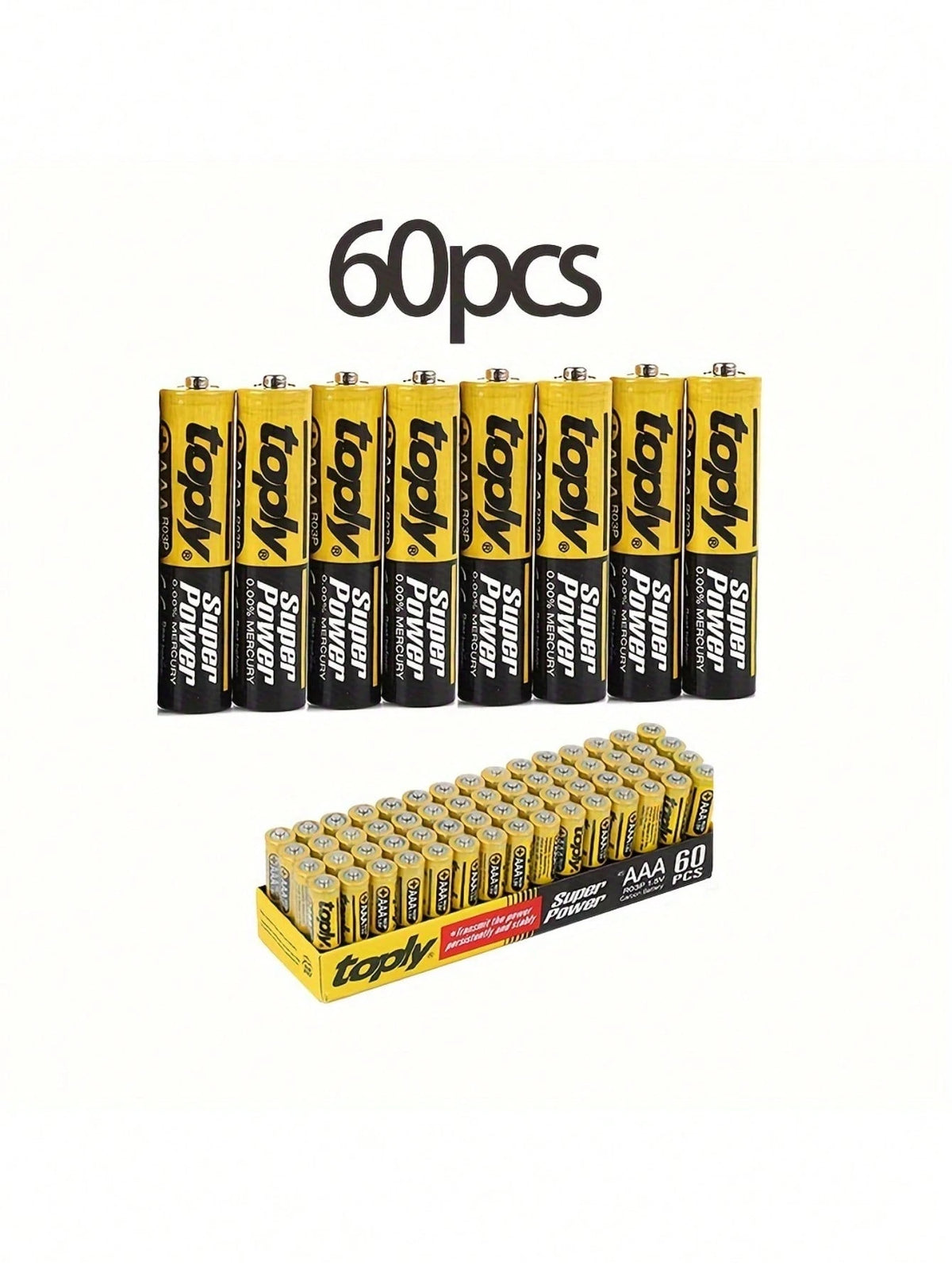 60pcs AAA/AA Size 7/5 Disposable Batteries, 1.5V AA Batteries For LED String Lights, Toys, Remotes, Household, Microphones, Clocks, Compatible For Christmas Lights