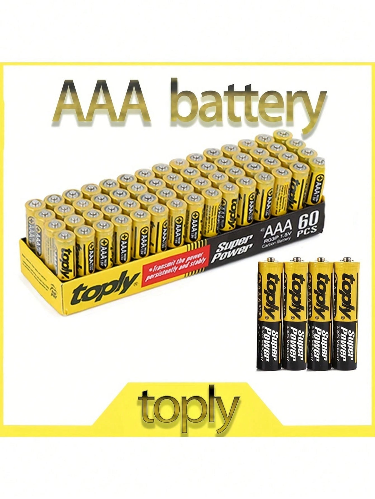 60pcs AAA/AA Size 7/5 Disposable Batteries, 1.5V AA Batteries For LED String Lights, Toys, Remotes, Household, Microphones, Clocks, Compatible For Christmas Lights