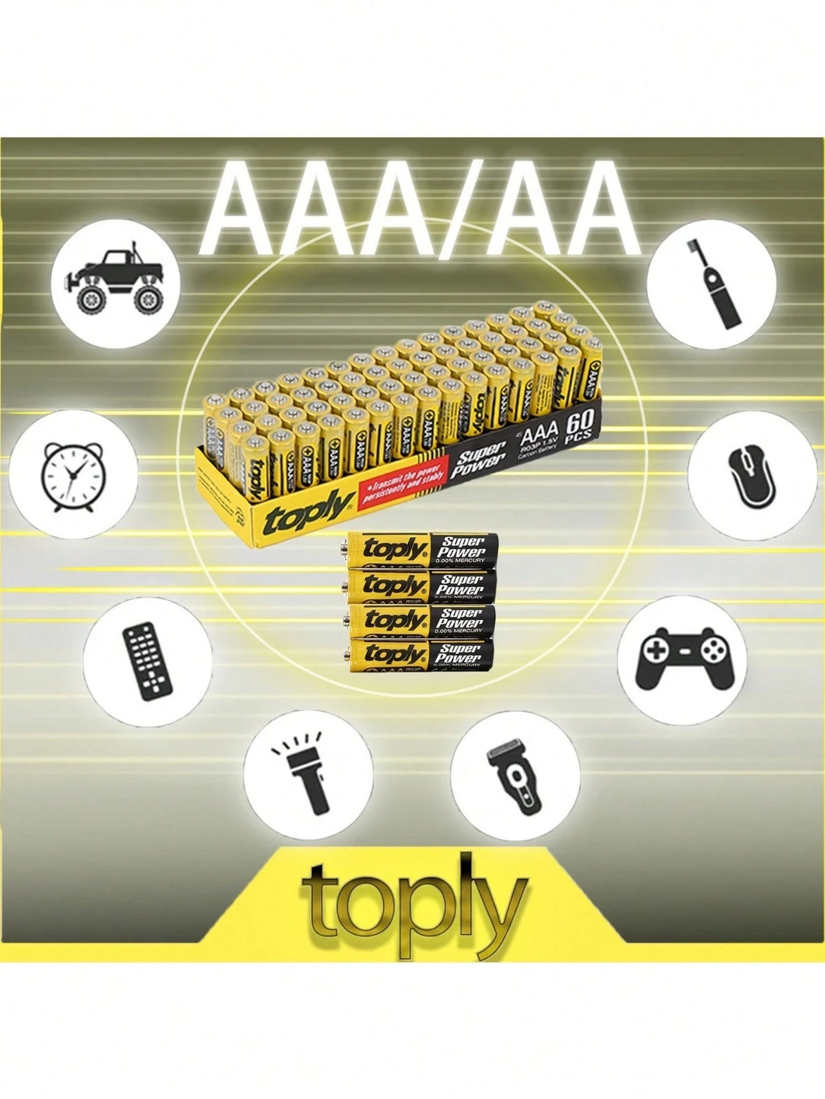 60pcs AAA/AA Size 7/5 Disposable Batteries, 1.5V AA Batteries For LED String Lights, Toys, Remotes, Household, Microphones, Clocks, Compatible For Christmas Lights