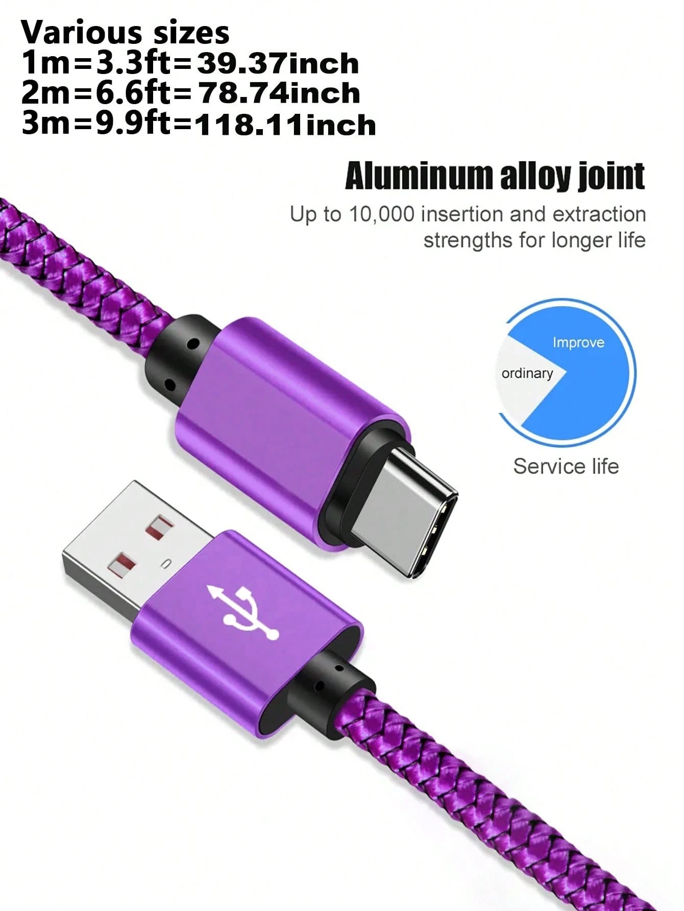 60W USB To Type C Fast Charging Cable, Fast Charge Data Cable Nylon Braided USB A To USB C Charger Cord Compatible With Galaxy S25/S24/S23/S22/S21/S20 Mobile Phone Charger Cable Multicolor Nan