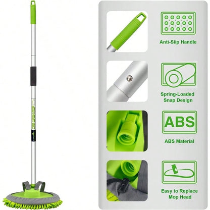 62 Microfiber Car Wash Brush With Long Handle Car Washing Mop Kit Mitt Sponge Car Cleaning Supplies Kit Duster RV Washing Car Brush Accessories, 1 Chenille Scratch