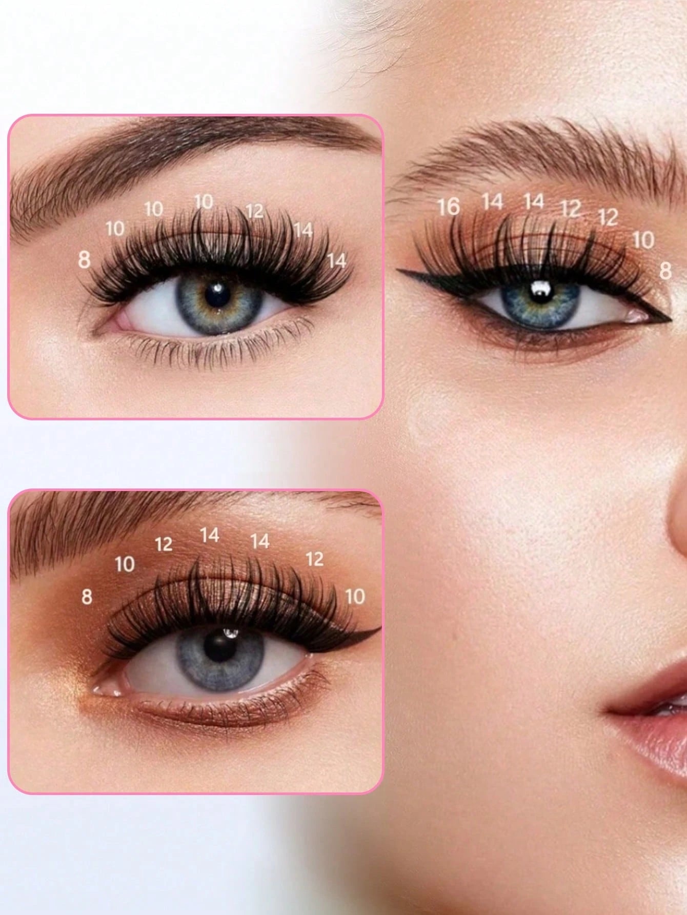 640pcs Eyelash Extension Kit, Includes 30D+40D+50D Lash Clusters, D-8-16MIX Lash Clusters, Eyelash Glue, Sealant, Remover, DIY Lash Extension