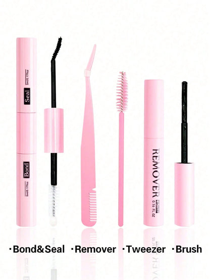 640pcs Eyelash Extension Kit, Includes 30D+40D+50D Lash Clusters, D-8-16MIX Lash Clusters, Eyelash Glue, Sealant, Remover, DIY Lash Extension
