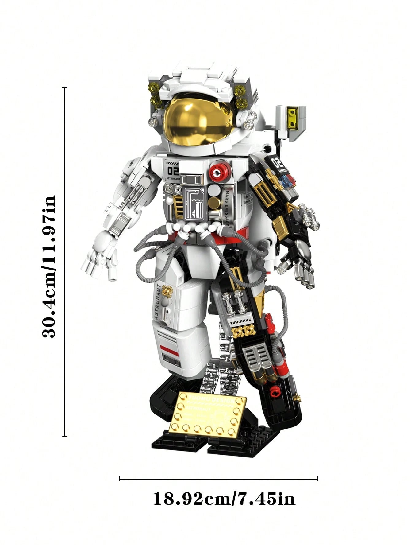 667pcs Astronaut Assembly Set, Space Exploration Theme Decorative Stickers, Handmade Mechanical Model, Sci-Fi Style Desktop Sculpture, Learning Display Decoration, Holiday Commemorative Gift, Men's Co