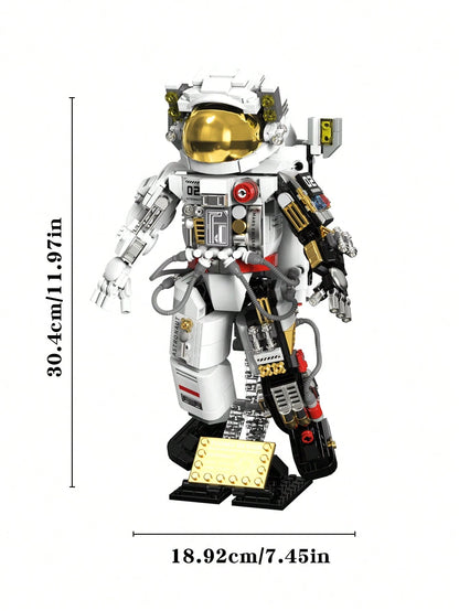 667pcs Astronaut Assembly Set, Space Exploration Theme Decorative Stickers, Handmade Mechanical Model, Sci-Fi Style Desktop Sculpture, Learning Display Decoration, Holiday Commemorative Gift, Men's Co