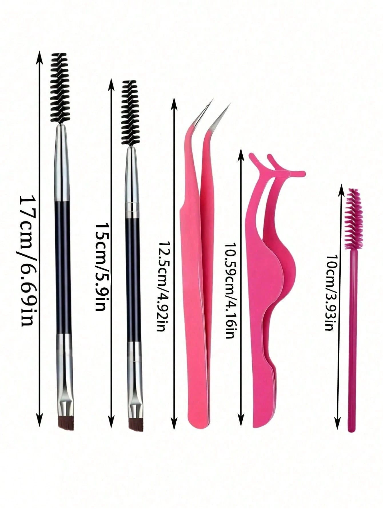 6pcs Eyelash Extension Tool Set, Includes Tweezers, Eyebrow Brush, Eyelash Curler And Eyelash Brush. Eyelash Curler Combination, Meets The Needs Of Multi-Layer Eyelash Extension, False Eyelash Extensi
