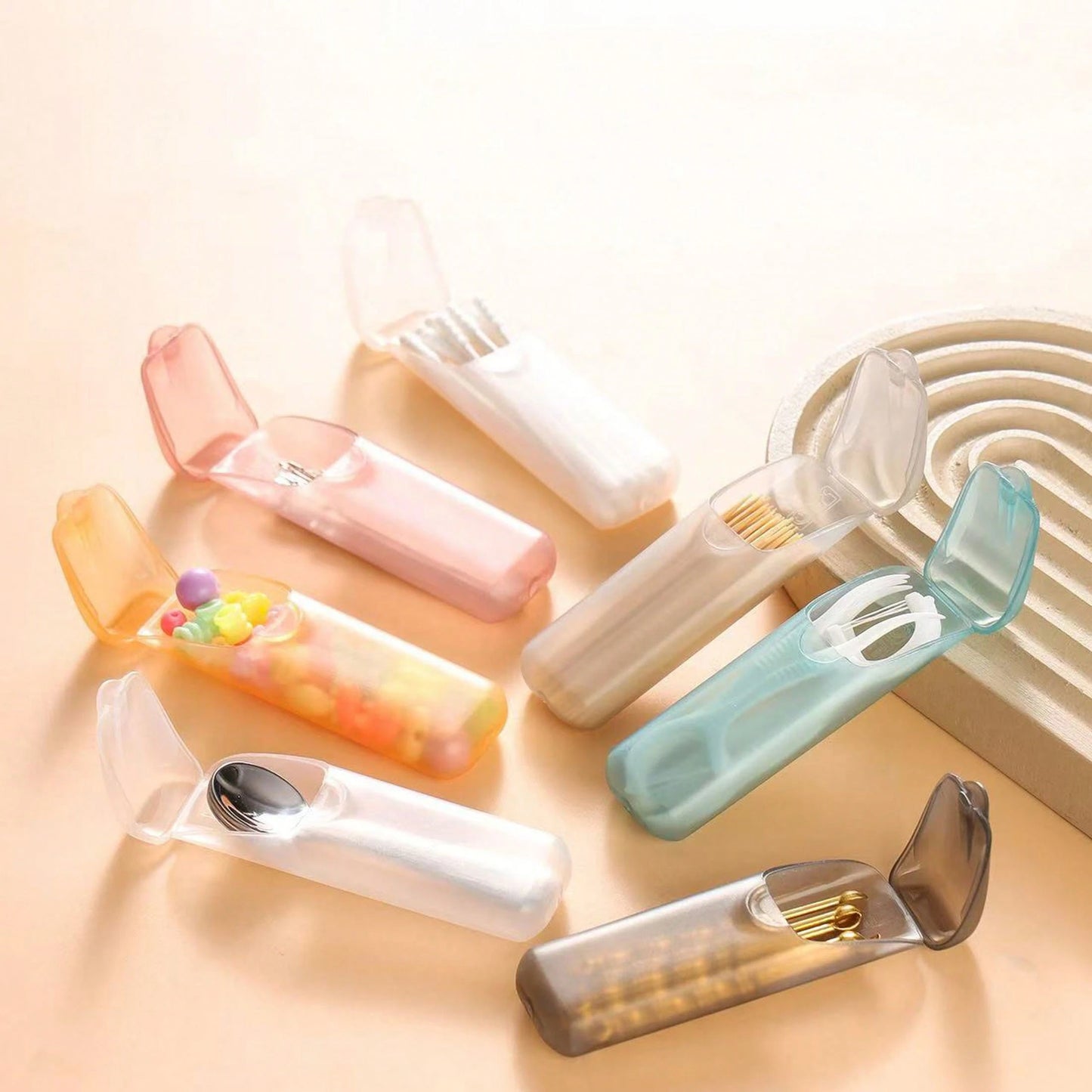 6pcs Mini Portable Storage Boxes Small Parts Organizer/Travel Toothpick, Dental Floss, Pill, Jewelry Storage Box/Multi-Purpose Universal Size