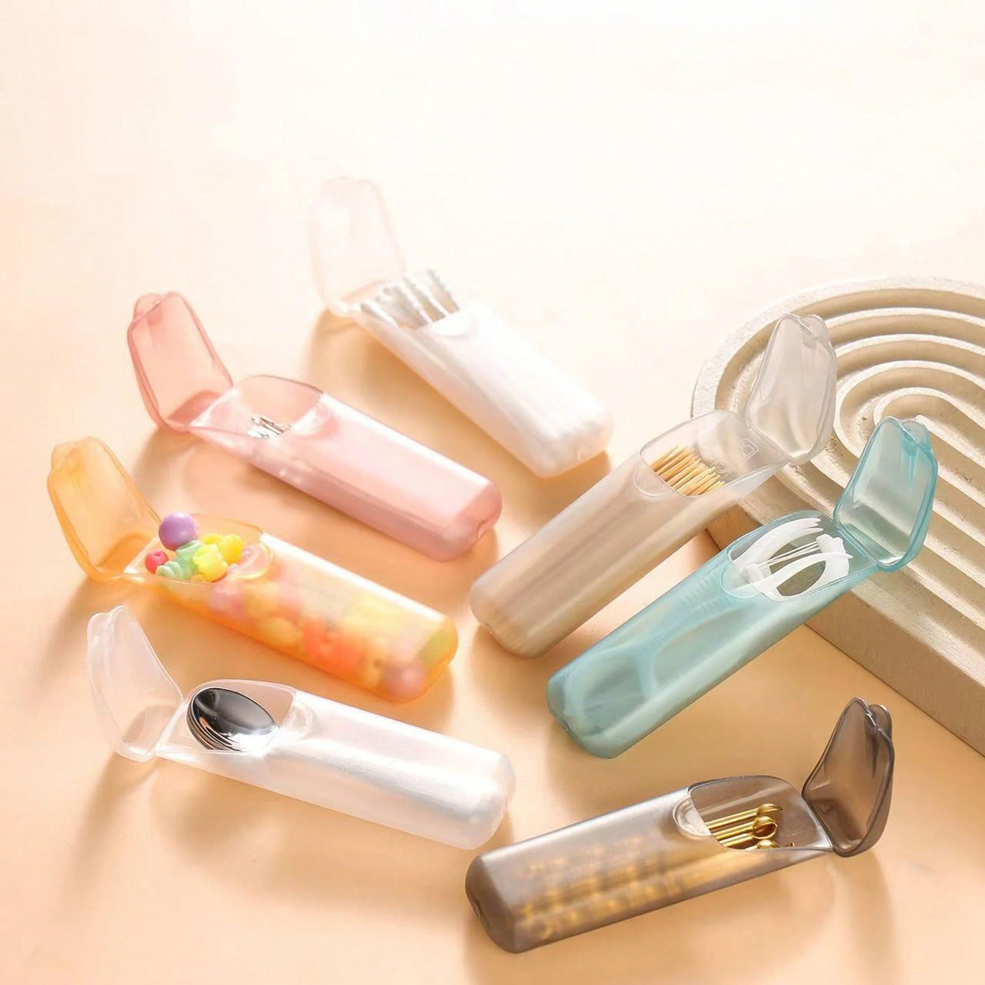 6pcs Mini Portable Storage Boxes Small Parts Organizer/Travel Toothpick, Dental Floss, Pill, Jewelry Storage Box/Multi-Purpose Universal Size