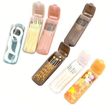 6pcs Mini Portable Storage Boxes Small Parts Organizer/Travel Toothpick, Dental Floss, Pill, Jewelry Storage Box/Multi-Purpose Universal Size