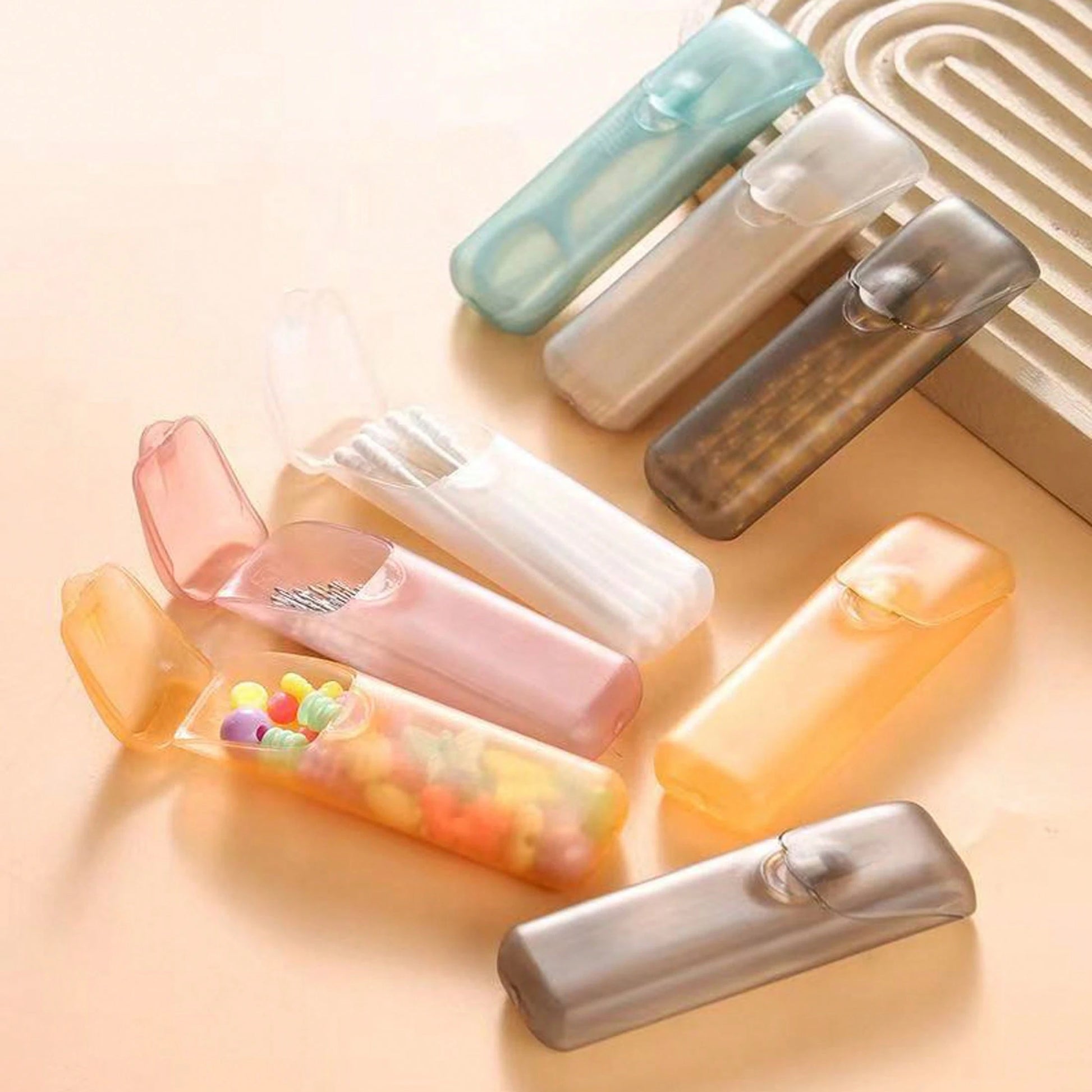 6pcs Mini Portable Storage Boxes Small Parts Organizer/Travel Toothpick, Dental Floss, Pill, Jewelry Storage Box/Multi-Purpose Universal Size