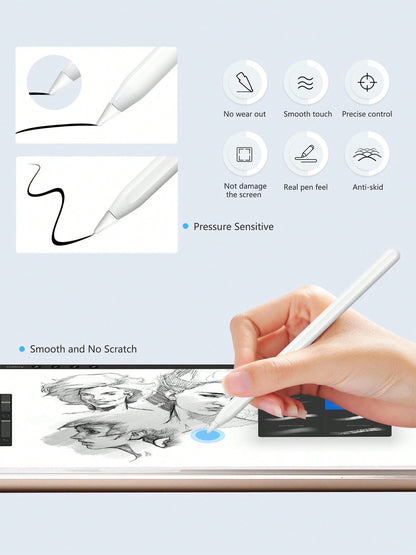 6pcs Replacement Nibs Compatible With Apple Pencil Pro/2nd Gen/1st Gen/USB-C, Upgraded Apple Pencil Nibs With Pen Tip Case, Durable, Fine Tip, Precise Control, For IPad Pencil Tip Set