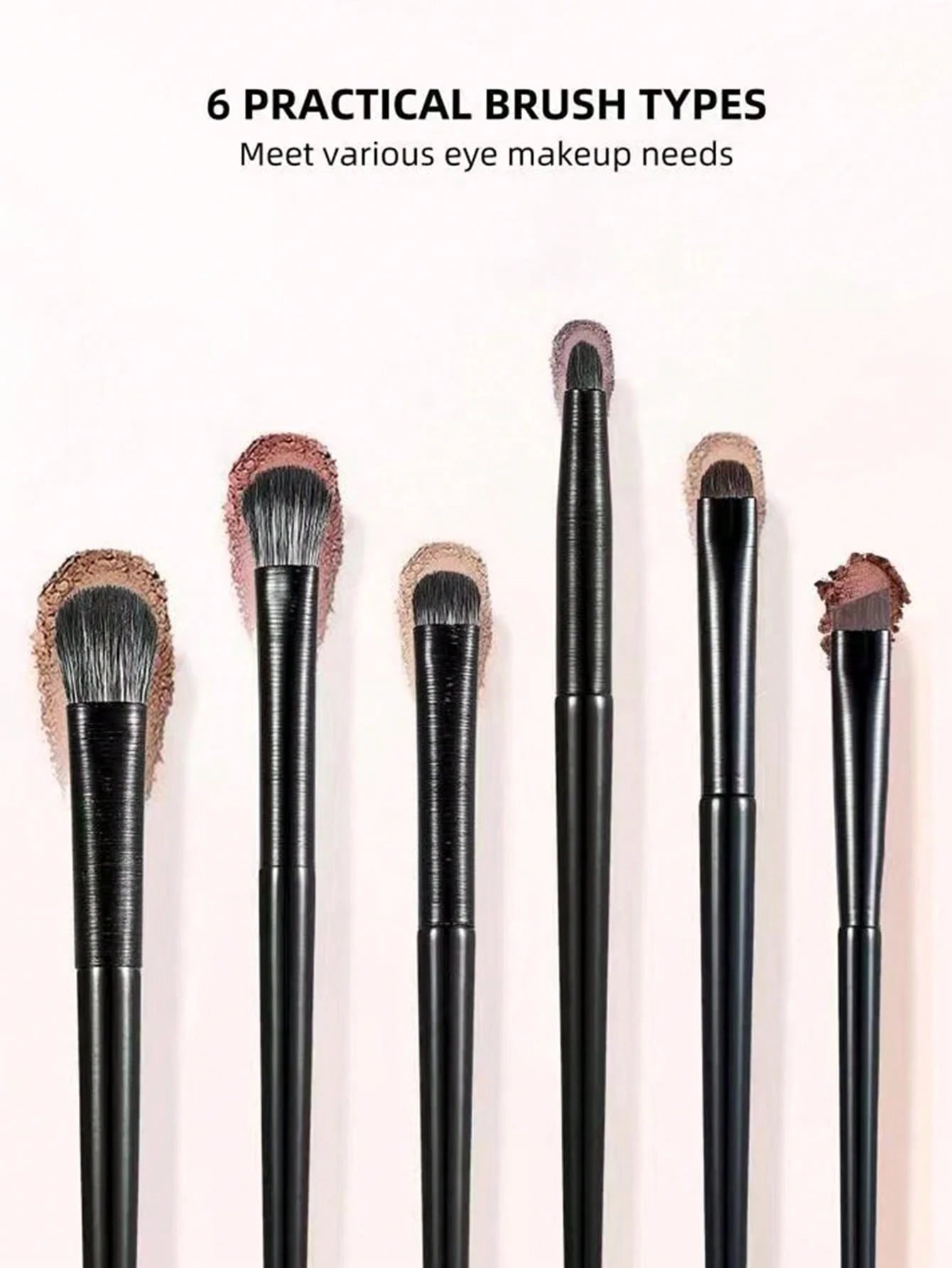 6pcs Soft Bristle Eye Makeup Brush Set For Eyeshadow Blending, Smudging, Eyeliner & Eye Detailing,Eyebrow Brush,Eyeshadow Brush,Spoolie,Spoolie Brush,Giveaways