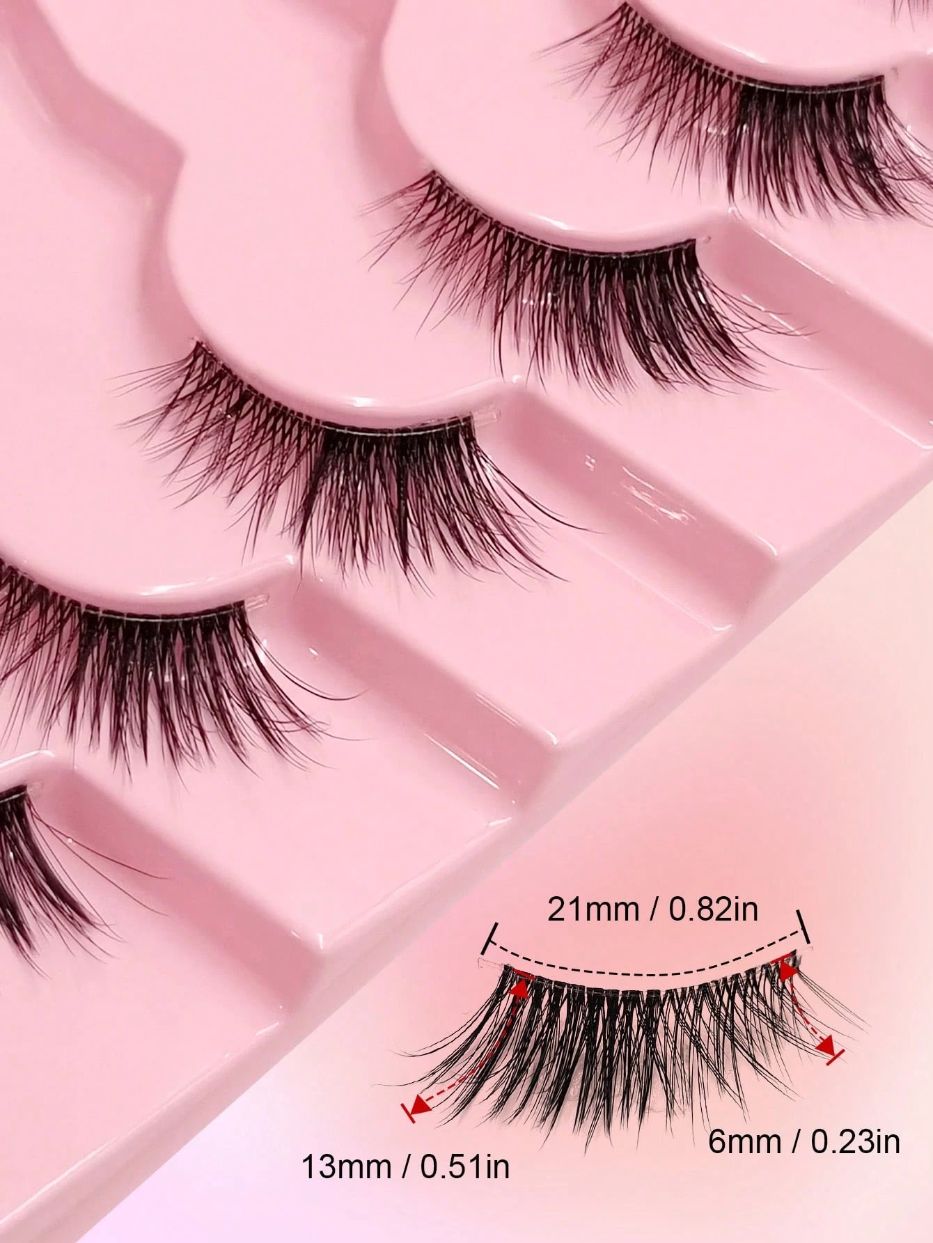 7 Pairs Asiteo Natural Cat Eye Style False Eyelashes, Delicate & Natural Half False Lashes, Transparent Band False Lashes, Strip Eyelashes