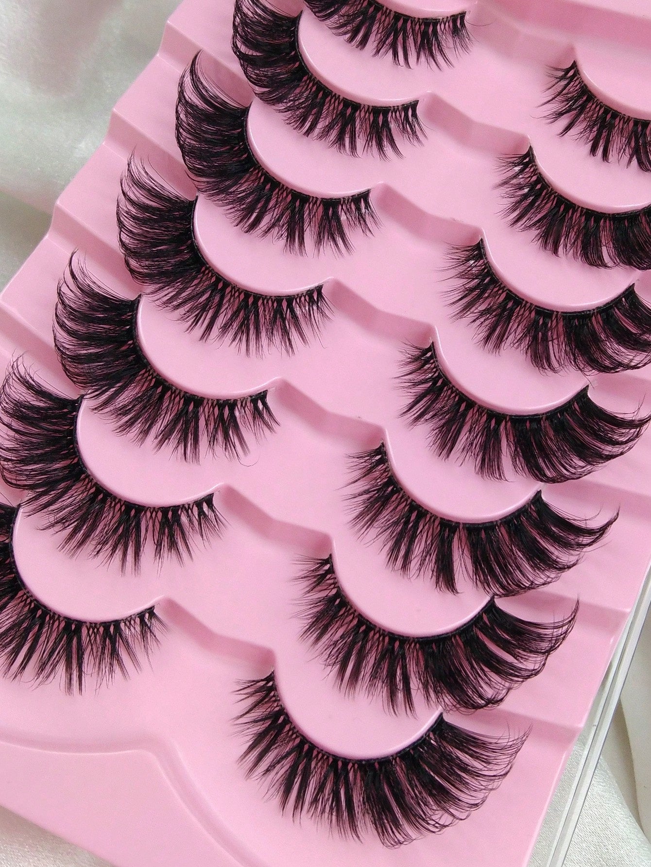 7 Pairs New Cat Eye False Eyelashes Natural & Lengthening Transparent Band Flared Ends Elongate Eye Shape Faux Mink Lashes Makeup Use Strip Eyelashes Lashes False Lashes Fake Lashes